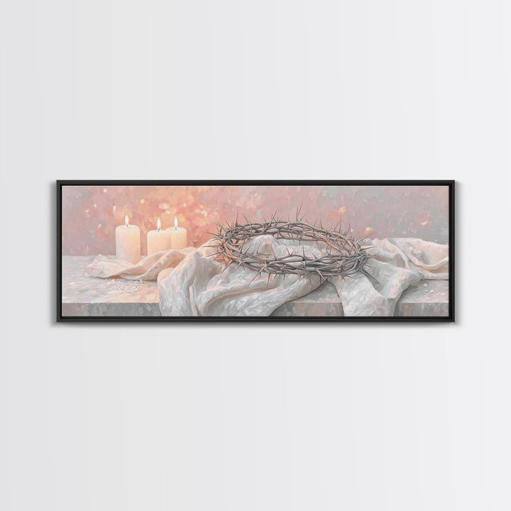 Crown Of Salvation | Framed Canvas Print | Panoramic Art | Christian Art Canvas | Christian Wall Art | Christian Art Print | Christian Gift