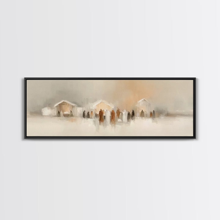 Winter Hushed Trees | Framed Canvas Print | Panoramic Painting | Christian Wall Art | Minimalist Christian Art | Christian Art Canvas | Chr