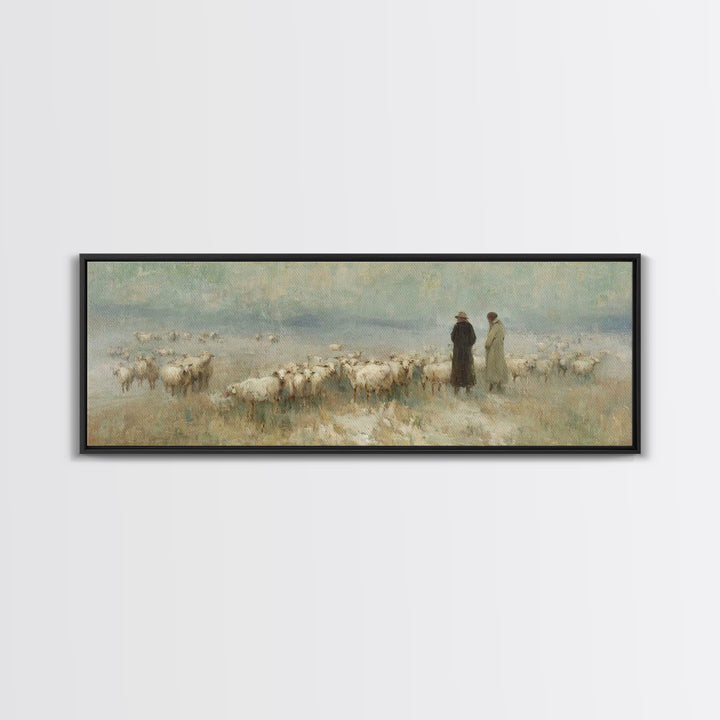 Morning Star Path | Framed Canvas Print | Christian Art | Panoramic Painting | Christmas Art | Jesus Painting | Christian Wall Art