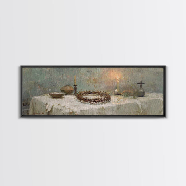 Thorns Of Grace – Framed Canvas Print – Panoramic Frame – Christian Art Canvas – Christian Wall Art – Christian Painting – Subtle Christian