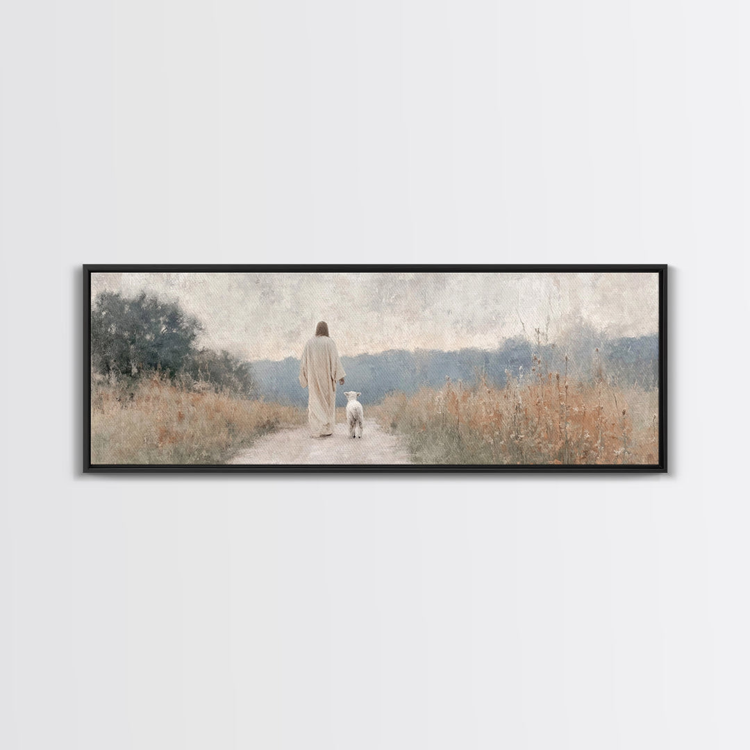 Morning Of Peace – Framed Canvas Print – Panoramic Art – Christian Wall Art – Christian Art Canvas – Jesus Painting – Christmas Art