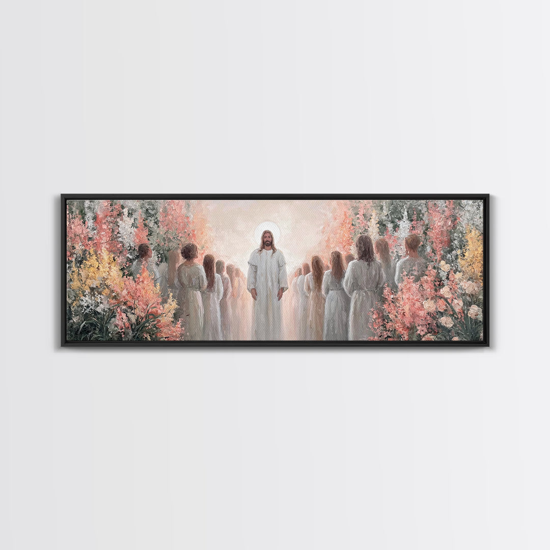 Blessing Of The Master – Framed Canvas Print – Christian Wall Art – Jesus Painting – Christian Art Canvas – Panoramic Wall Art – Christmas