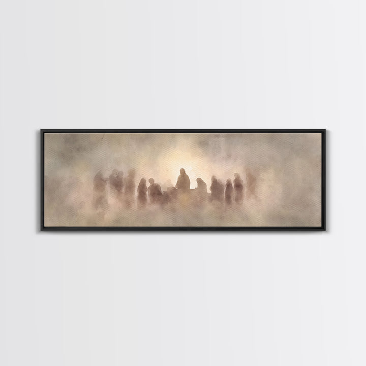 Veil Of Communion – Framed Canvas Print – Christian Wall Art – Christian Art Canvas – Panoramic Painting – Jesus Painting – Christian Art