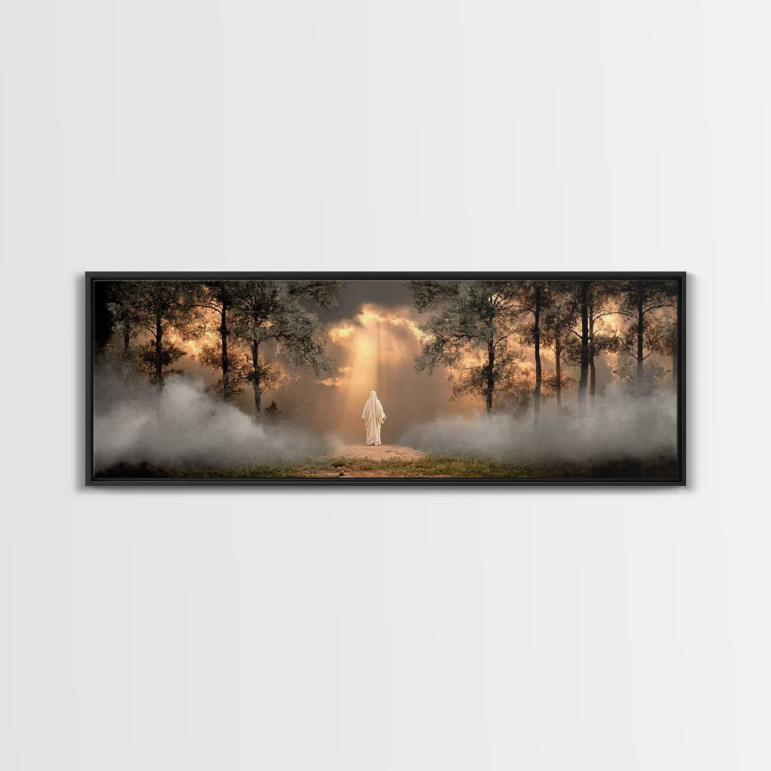 Forest Of Revelation – Framed Canvas Print – Panoramic Art – Christian Wall Art – Jesus Painting – Christian Art Canvas – Christian Decorat