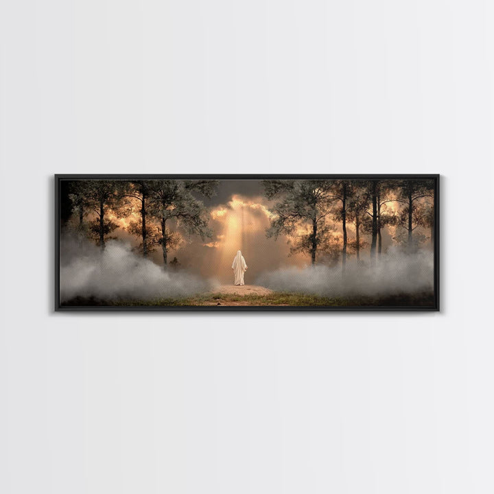 Forest Of Revelation – Framed Canvas Print – Panoramic Art – Christian Wall Art – Jesus Painting – Christian Art Canvas – Christian Decorat