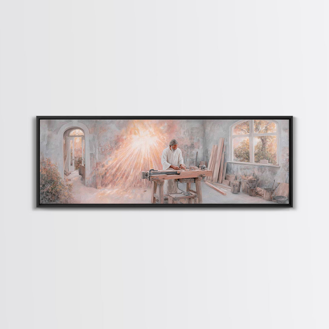 Sanctuary Of Creation – Framed Canvas Print – Christian Art – Panoramic Painting – Christian Art Canvas – Jesus Painting – Christian Wall A