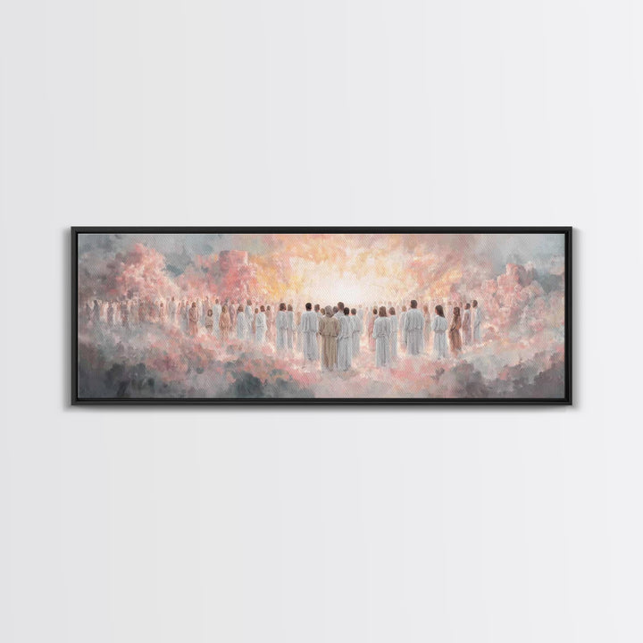 Radiant Multitude, Framed Canvas Print, Christian Art Canvas, Christian Wall Art, Panoramic Art, Christian Christmas Art, Christian Gift Id