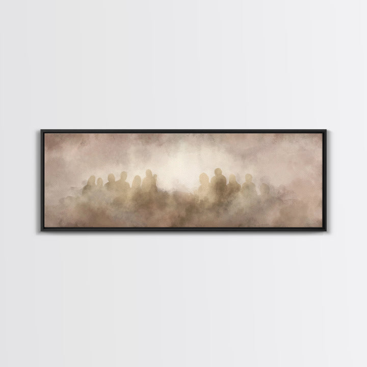 Shadows Of Witness – Framed Canvas Print – Christian Art Canvas – Christian Wall Art – Panoramic Painting – Christian Christmas Art – Chris