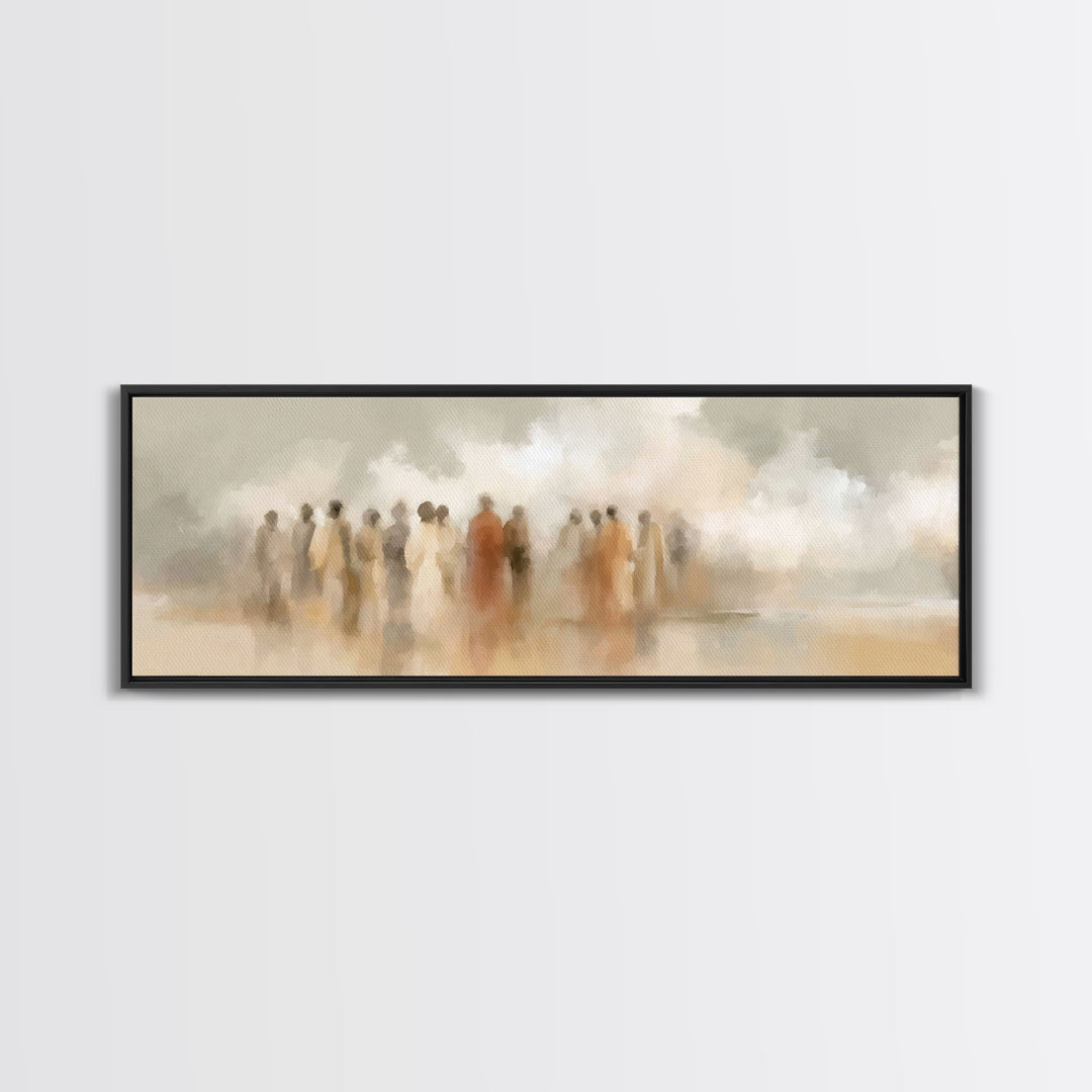 Desert Disciples | Framed Canvas Print | Christian Art Canvas | Christian Wall Art | Panoramic Print | Christian Painting | Christmas Art