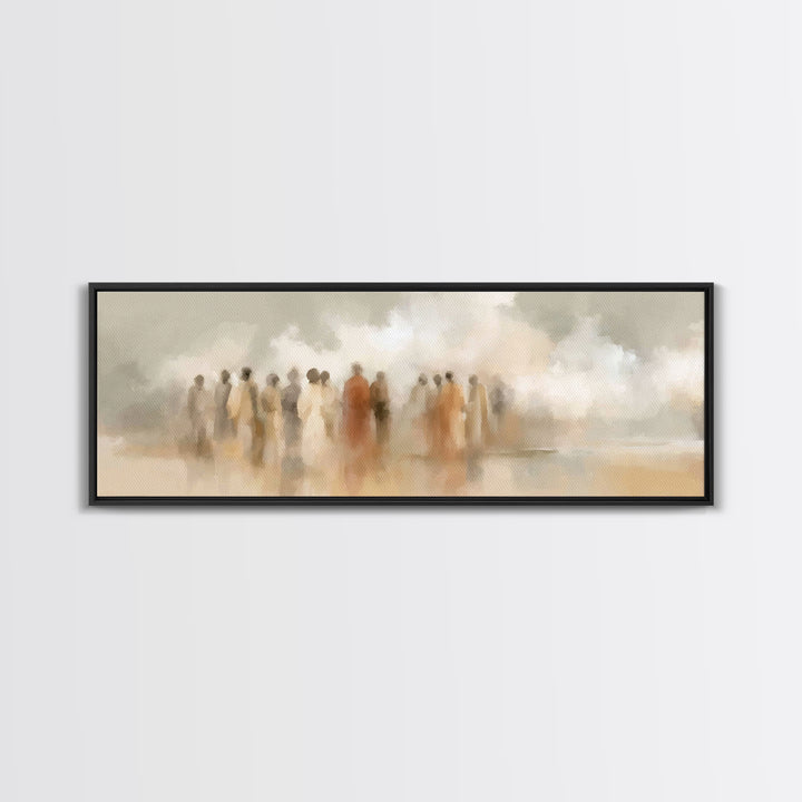 Desert Disciples | Framed Canvas Print | Christian Art Canvas | Christian Wall Art | Panoramic Print | Christian Painting | Christmas Art