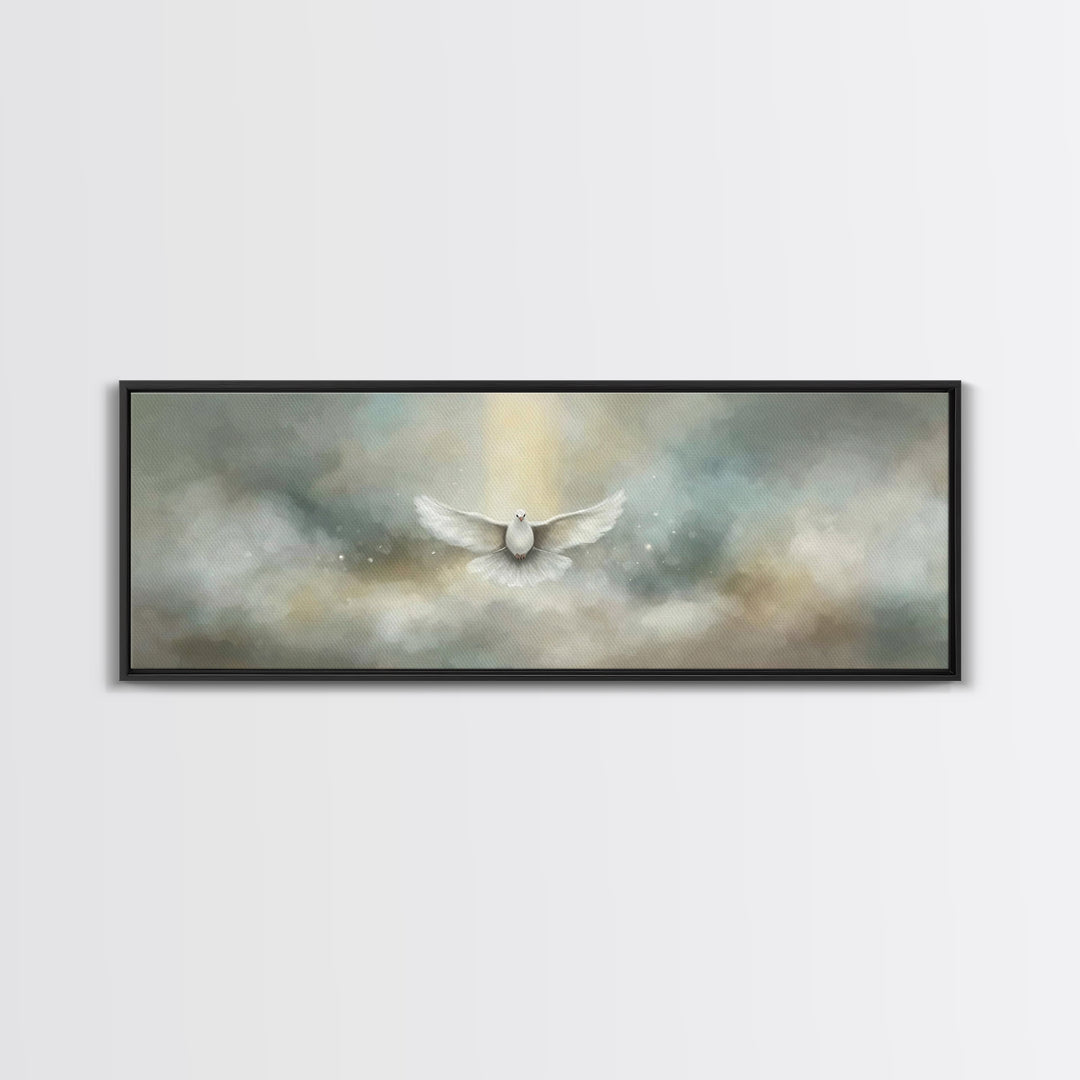 Heavenly Ascent – Framed Canvas Print – Christian Art Canvas – Christian Wall Art – Panoramic Painting – Jesus Painting – Christian Decor