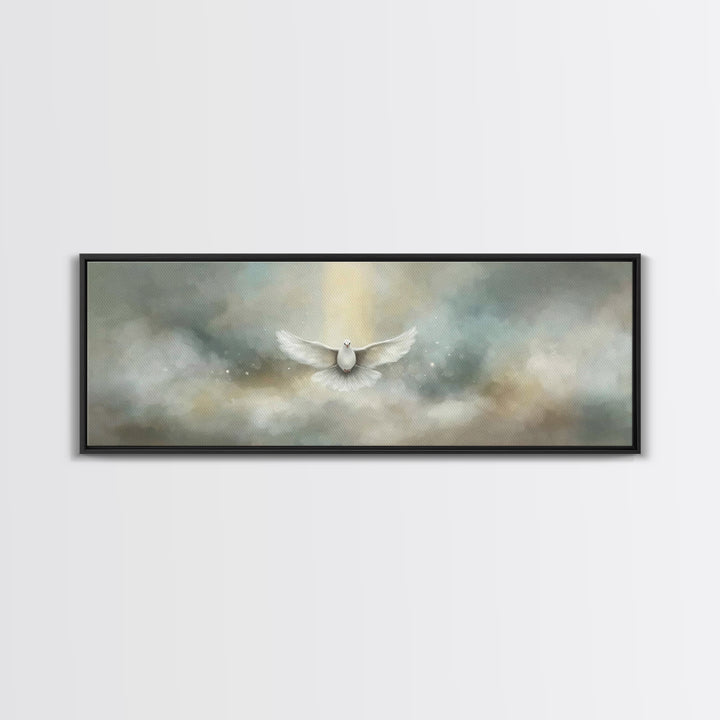 Heavenly Ascent – Framed Canvas Print – Christian Art Canvas – Christian Wall Art – Panoramic Painting – Jesus Painting – Christian Decor
