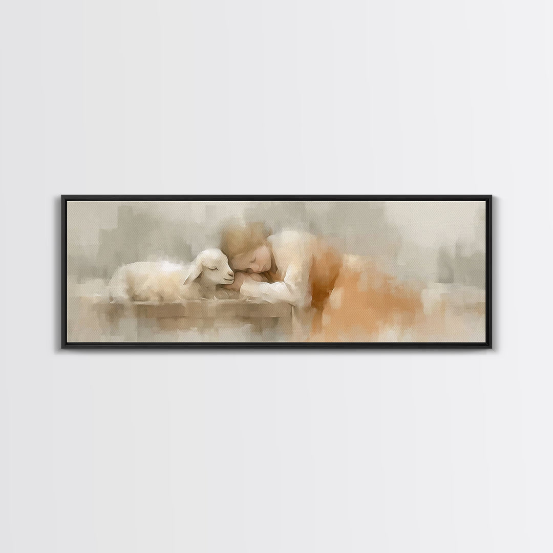 Childhood Grace – Framed Canvas Print – Christian Art Canvas – Christian Wall Art – Panoramic Painting – Christian Gift – Christian Christm