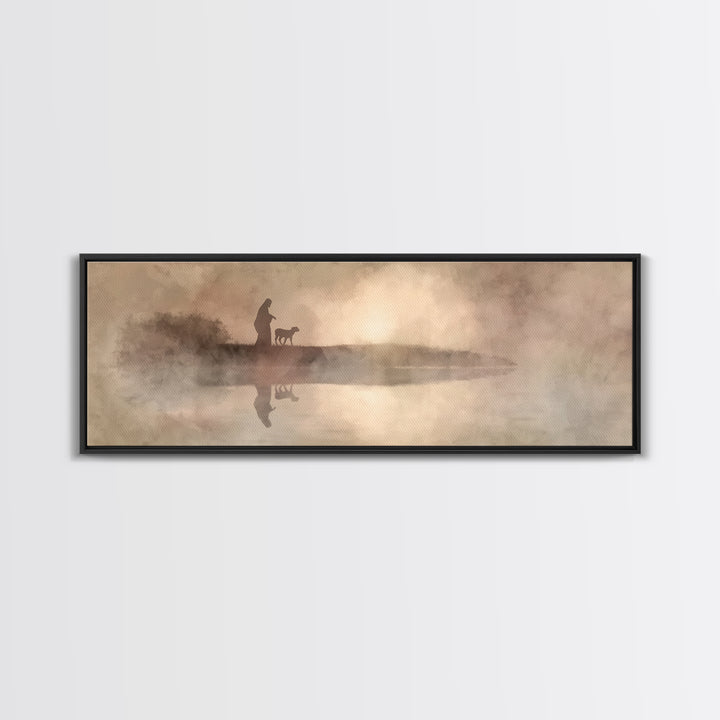 Walk Of Mercy, Framed Canvas Print, Christian Art Canvas, Christian Wall Art, Panoramic Painting, Jesus Art Print, Christian Decor