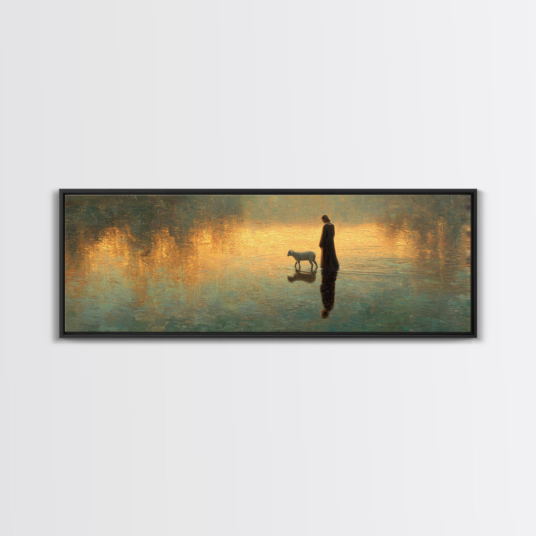 Guiding Hope – Framed Canvas Print – Christian Wall Art – Christian Art Canvas – Panoramic Wall Art – Jesus Painting – Christian Art