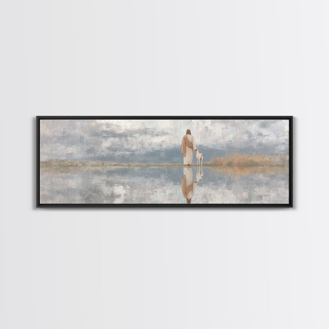 Clouds Of Promise – Framed Canvas Print – Christian Wall Art – Christian Art Canvas – Panoramic Frame – Christian Christmas Art – Jesus Pai