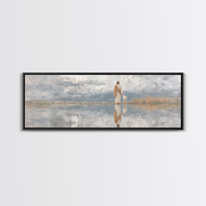 Clouds Of Promise – Framed Canvas Print – Christian Wall Art – Christian Art Canvas – Panoramic Frame – Christian Christmas Art – Jesus Pai