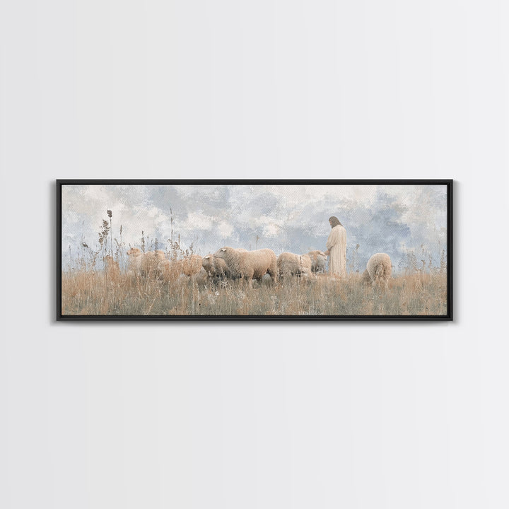 Fields Of Mercy | Framed Canvas Print | Extra Wide Art | Christian Wall Art | Christian Art Canvas | Jesus Art Print | Christian Decor
