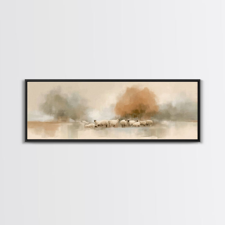 Autumn Flock Peace – Framed Canvas Print – Panoramic Print – Christian Wall Art – Christian Art Canvas – Christian Painting – Christian Gif