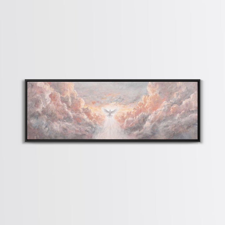 Heavenly Dawn Light – Framed Canvas Print – Panoramic Art – Christian Wall Art – Christian Art Canvas – Christian Christmas Art – Modern Ch