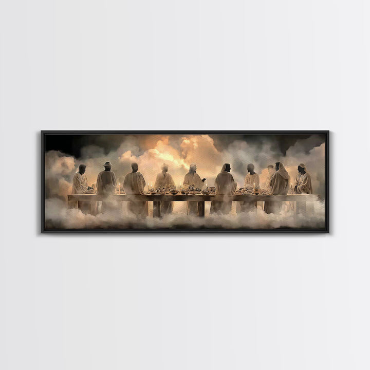 Cloudborne Communion | Framed Canvas Print | Panoramic Art | Christian Art Canvas | Jesus Painting | Christian Wall Art | Large Christian A