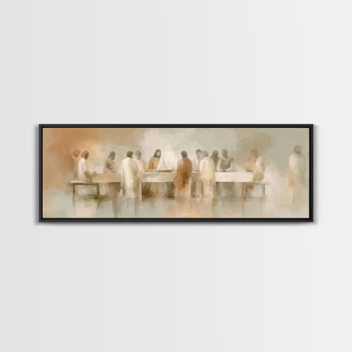 Last Light Communion – Framed Canvas Print – Panoramic Wall Art – Jesus Painting – Christian Art – Modern Christian Art – Christian Wall Ar