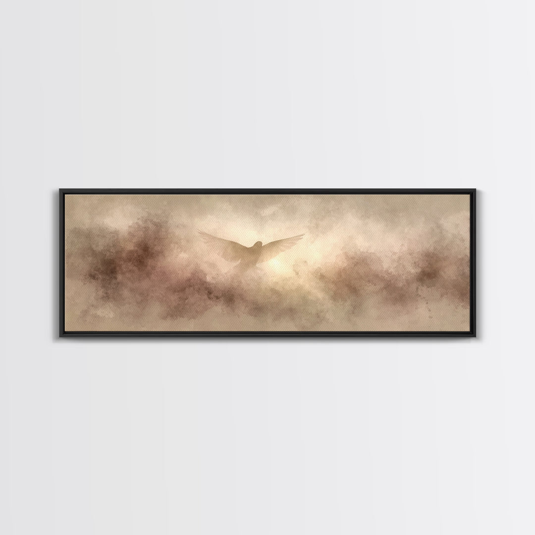 Wings Of Hope | Framed Canvas Print | Panoramic Print | Christian Art Canvas | Subtle Christian Art | Christian Wall Art | Christmas Art