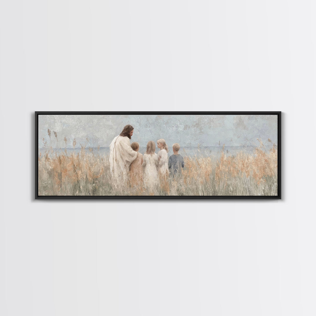 Blossoms Of Mercy – Framed Canvas Print – Christian Wall Art – Jesus Painting – Christian Art Canvas – Panoramic Wall Art – Christian Decor