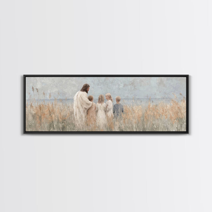 Blossoms Of Mercy – Framed Canvas Print – Christian Wall Art – Jesus Painting – Christian Art Canvas – Panoramic Wall Art – Christian Decor