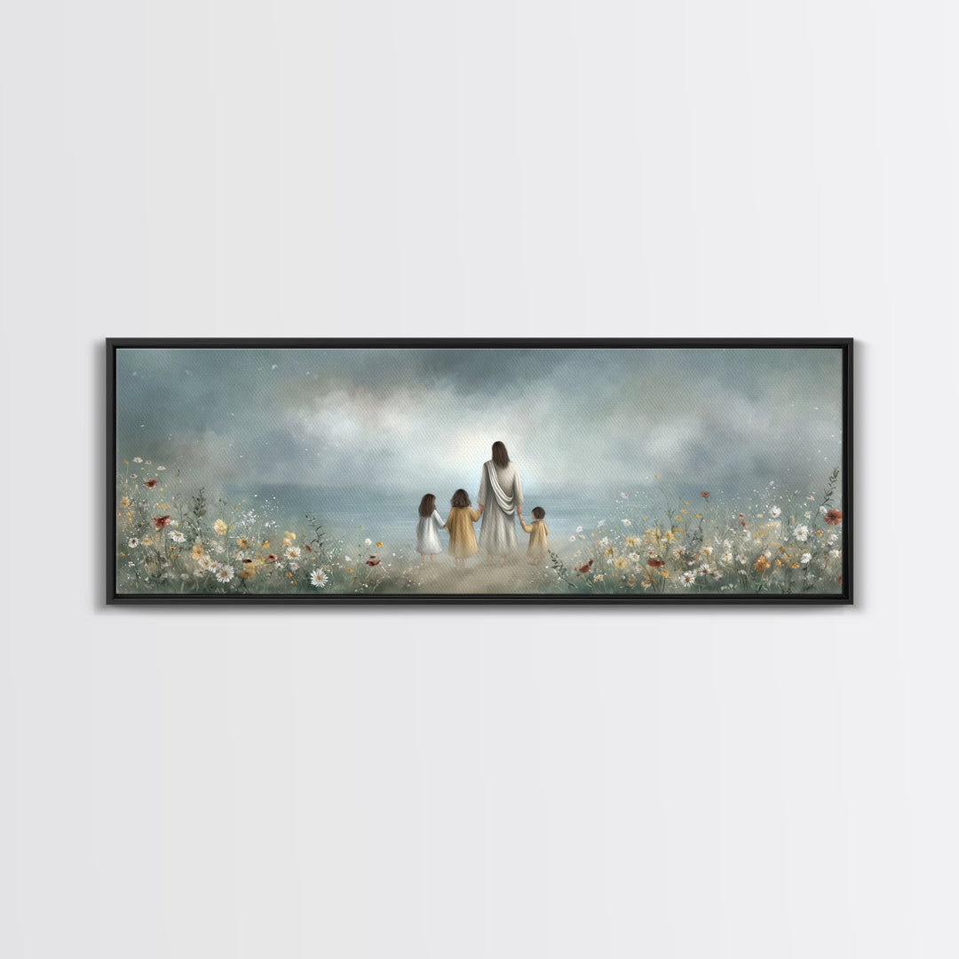 Path Of Grace – Framed Canvas Print – Christian Art Canvas – Christian Wall Art – Jesus Painting – Panoramic Print – Christian Decoration