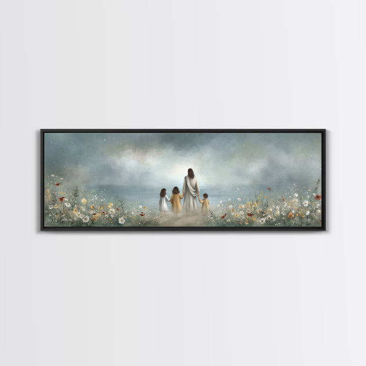 Path Of Grace – Framed Canvas Print – Christian Art Canvas – Christian Wall Art – Jesus Painting – Panoramic Print – Christian Decoration