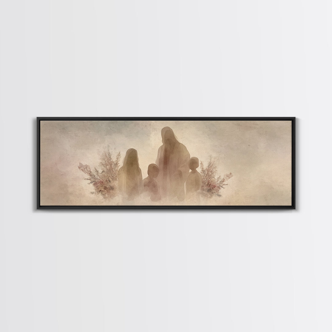 Silent Shepherd | Framed Canvas Print | Christian Art Canvas | Jesus Painting | Christian Wall Art | Panoramic Art | Christian Gift