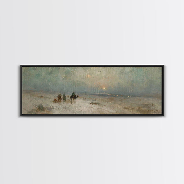 Holy Night Caravan | Framed Canvas Print | Panoramic Print | Christian Christmas Art | Christian Wall Art | Christmas Canvas Wall Art | Chr