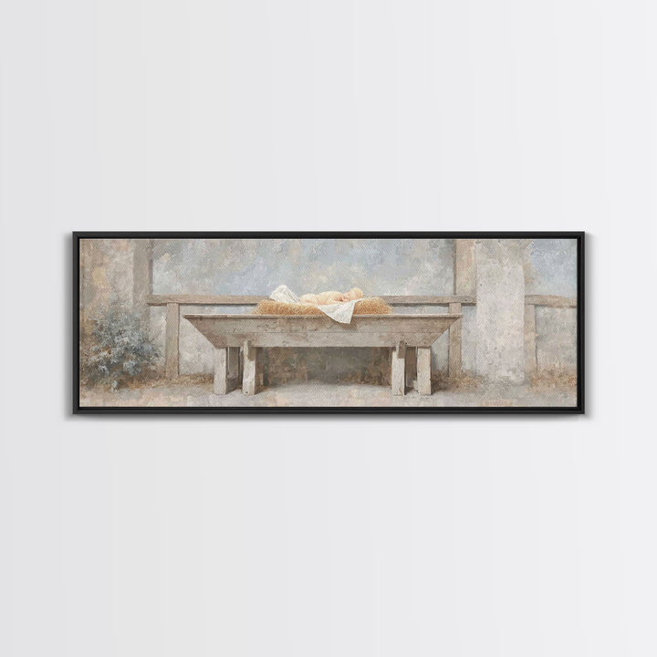 Infant Of Grace | Framed Canvas Print | Extra Wide Art | Christian Art Canvas | Christian Wall Art | Christian Christmas Art | Vintage Chri