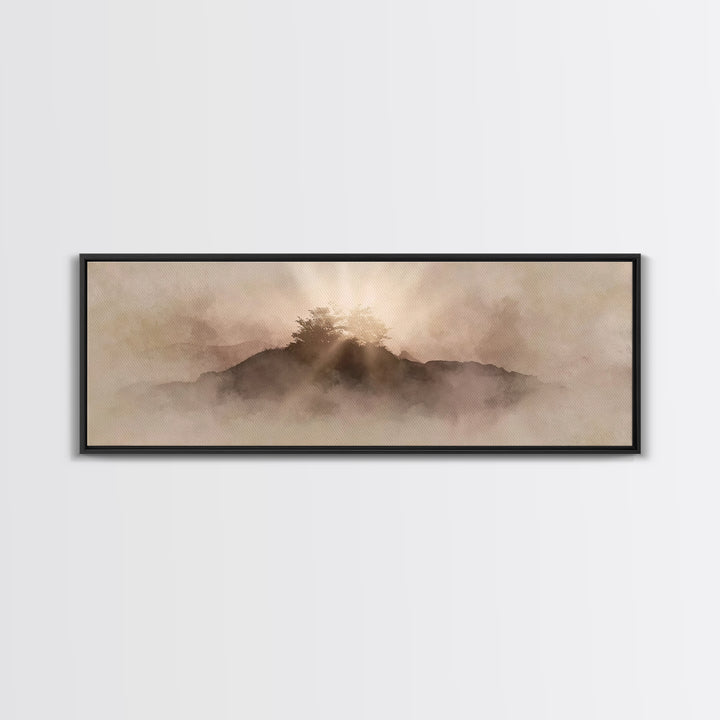 Radiant Haven Sky, Framed Canvas Print, Christian Art Canvas, Christian Wall Art, Modern Christian Art, Panoramic Wall Art, Christian Decor