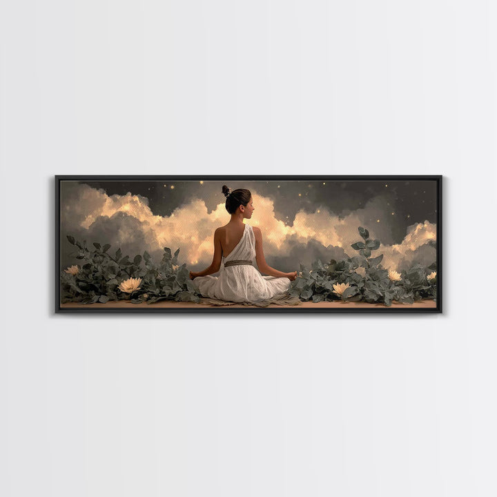 Morning Grace Hill - Framed Canvas Print - Christian Wall Art - Christian Art Canvas - Panoramic Painting - Christian Decor - Christian Gif