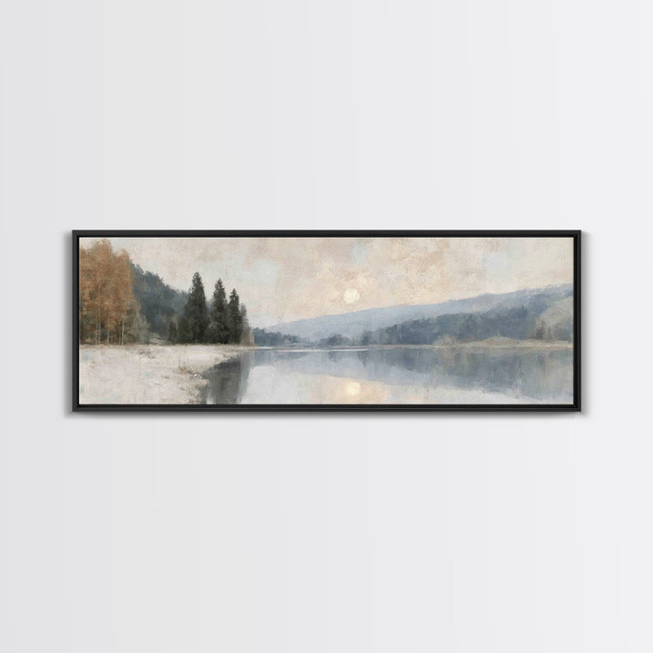 Still Waters Hope - Framed Canvas Print - Christian Art Canvas - Christian Wall Art - Panoramic Print - Christian Decor - Christian Gift