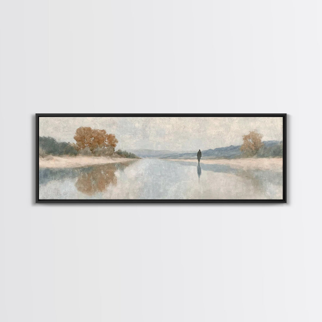 Hallowed Path, Framed Canvas Print, Jesus Painting, Christian Art Canvas, Panoramic Art, Christian Wall Art, Christmas Art