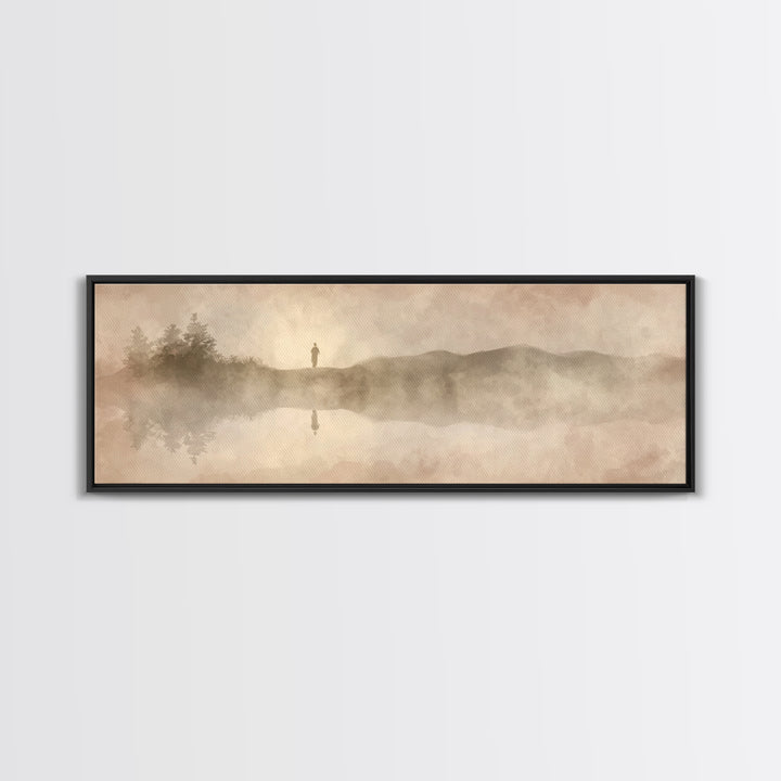 Divine Reflection | Framed Canvas Print | Christian Art Canvas | Jesus Painting | Panoramic Painting | Christian Wall Art | Christmas Art