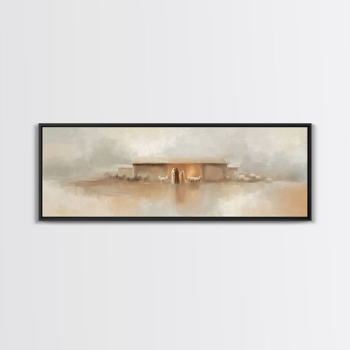 Nativity Grace | Framed Canvas Print | Panoramic Painting | Christian Wall Art | Christian Art Canvas | Christmas Art | Christian Decor