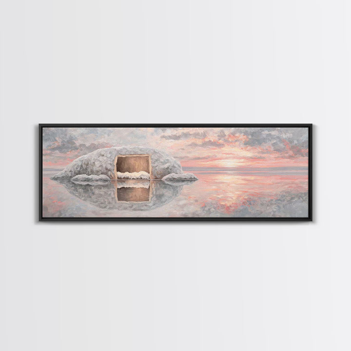 Manger Light | Framed Canvas Print | Panoramic Print | Christian Art Canvas | Christmas Art | Christian Wall Art | Christian Christmas Art