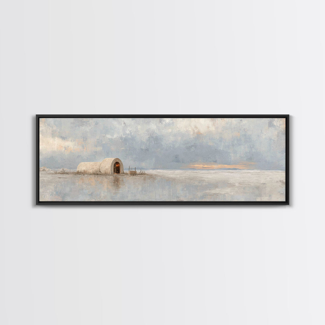 Little King Resting, Framed Canvas Print, Panoramic Art, Christian Art Canvas, Christmas Art, Christian Christmas Art, Christian Wall Art