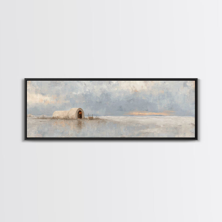 Little King Resting, Framed Canvas Print, Panoramic Art, Christian Art Canvas, Christmas Art, Christian Christmas Art, Christian Wall Art