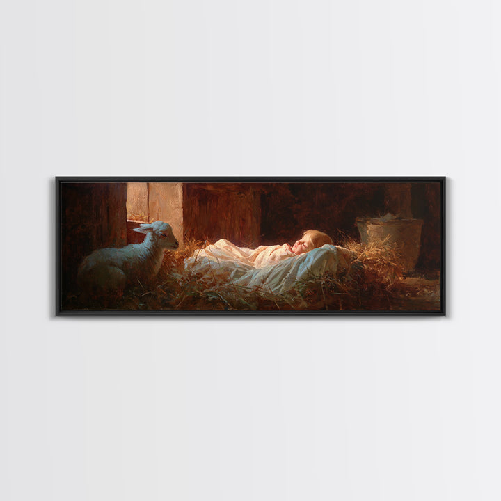 Starborn Hope | Framed Canvas Print | Christian Art Canvas | Panoramic Print | Christian Christmas Art | Jesus Painting