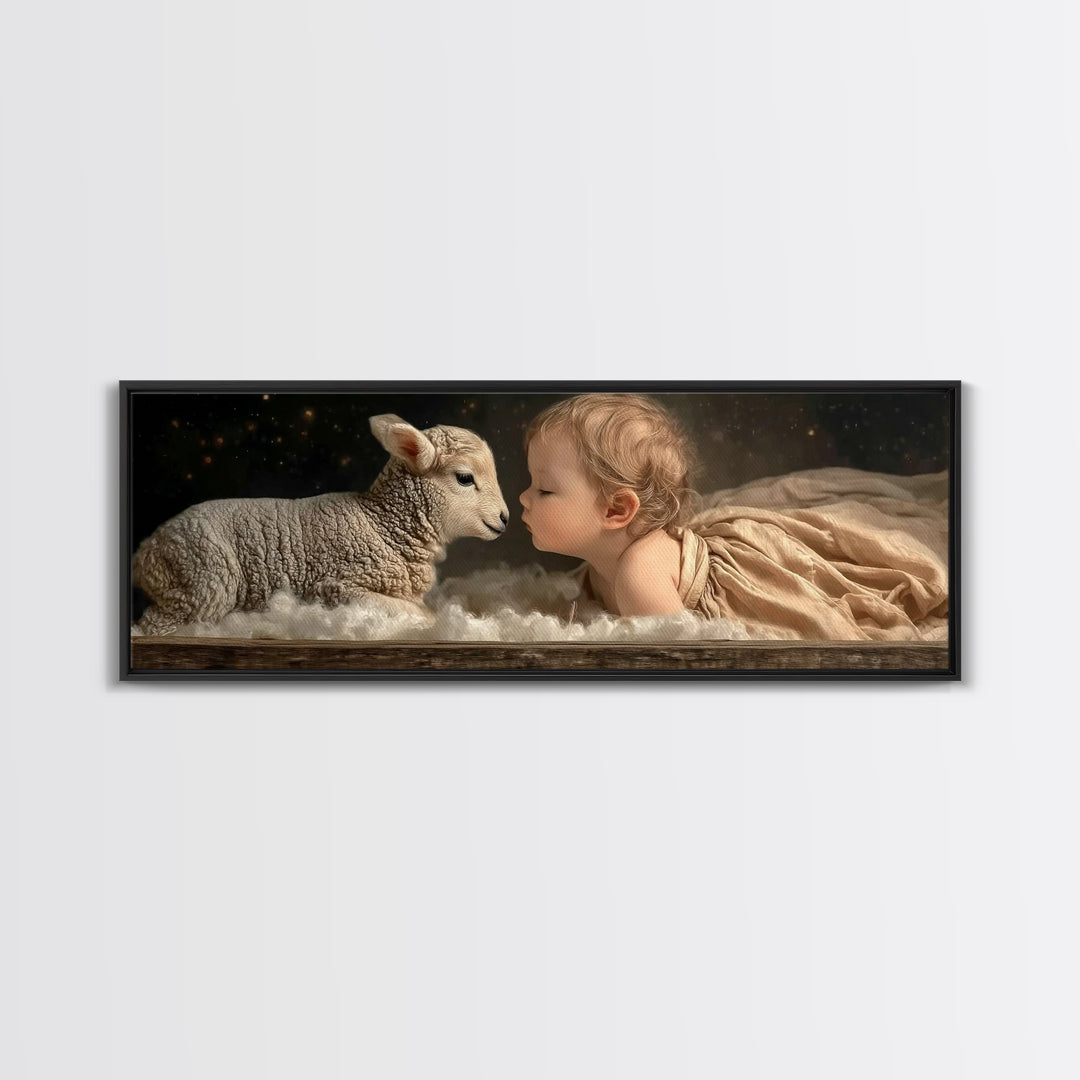 Bethlehem Quiet – Framed Canvas Print – Christian Wall Art – Panoramic Painting – Christmas Art – Christian Art Canvas
