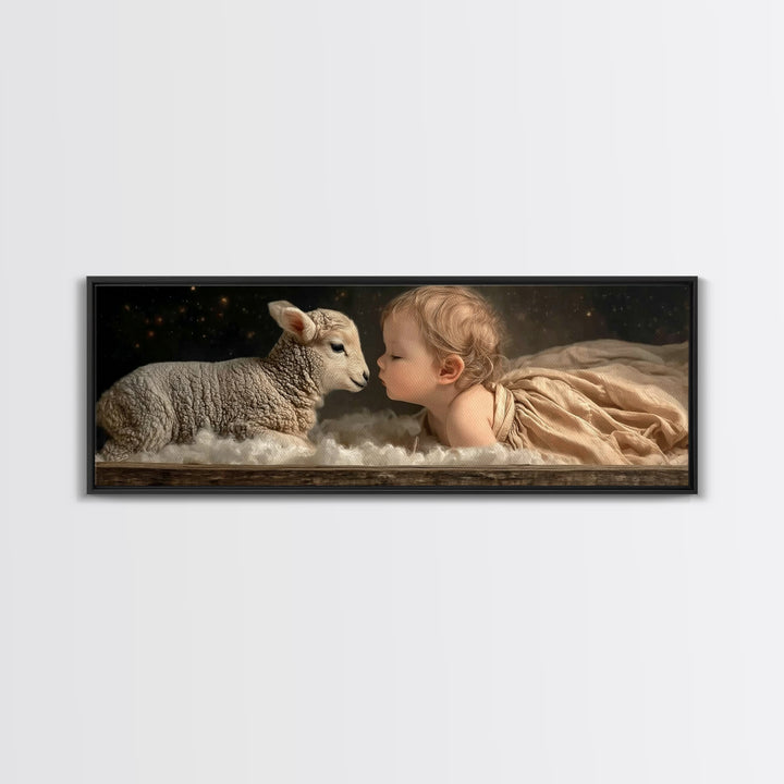 Bethlehem Quiet – Framed Canvas Print – Christian Wall Art – Panoramic Painting – Christmas Art – Christian Art Canvas