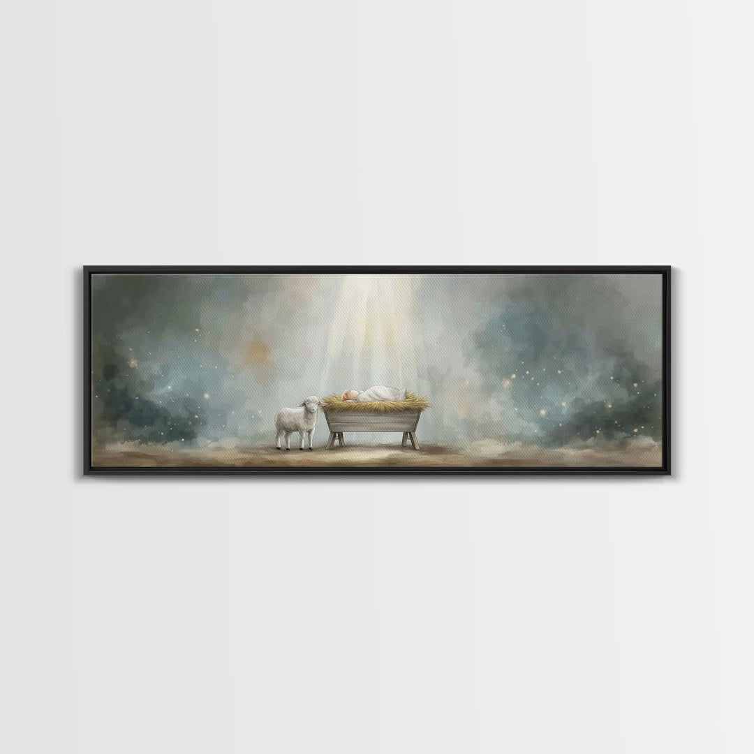 Desert Stillness – Framed Canvas Print – Christian Art Canvas – Panoramic Wall Art – Christian Painting – Christian Decor