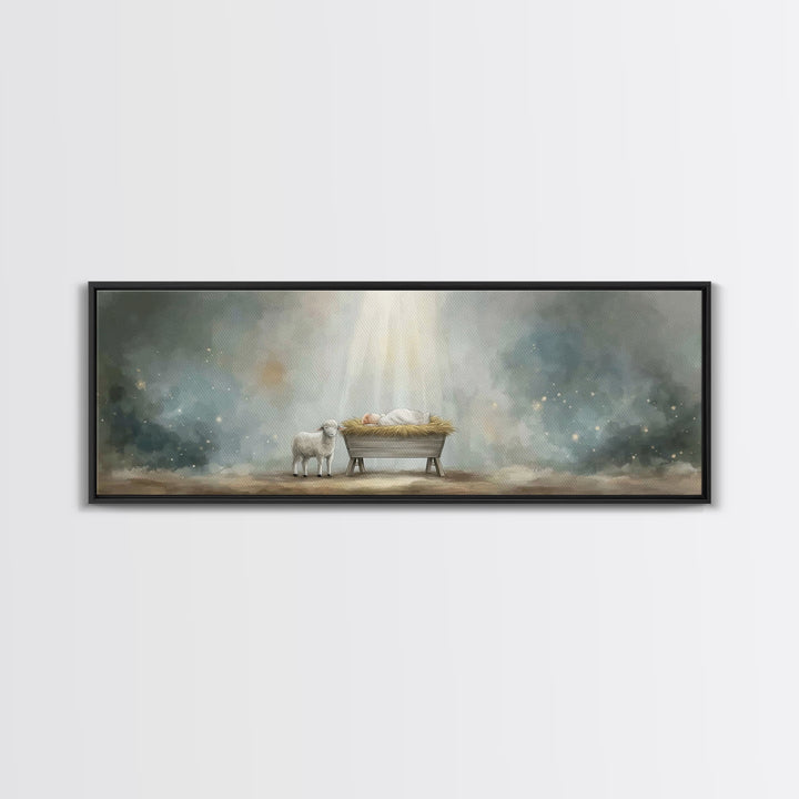 Desert Stillness – Framed Canvas Print – Christian Art Canvas – Panoramic Wall Art – Christian Painting – Christian Decor