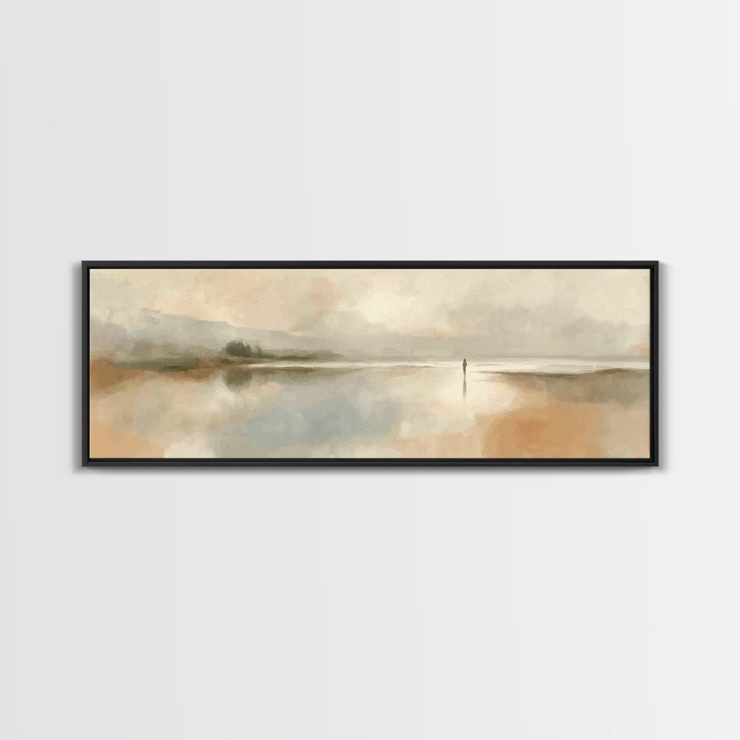 Solitude Of Faith, Framed Canvas Print, Christian Art, Panoramic Painting, Christian Wall Art, Christian Decor For Home