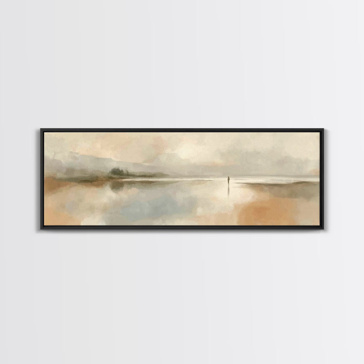 Solitude Of Faith, Framed Canvas Print, Christian Art, Panoramic Painting, Christian Wall Art, Christian Decor For Home